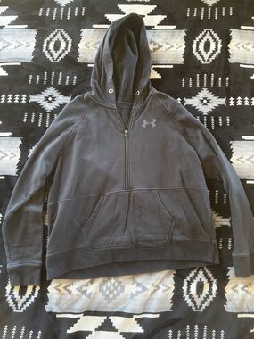 Under Armour Charcoal Gray Half-Zip Hooded Fleece Pullover